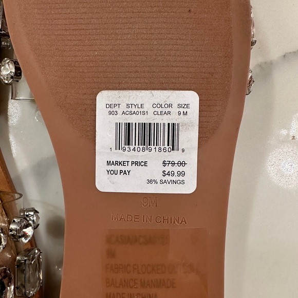 Steve Madden Rhinestone Slip On Sandals Women’s Size 9 - Picture 4 of 6